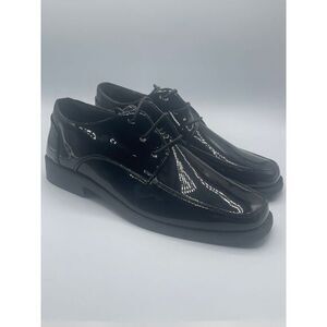 Black Lace Up Patent Dress‎ Shoes Big Kid Size 5